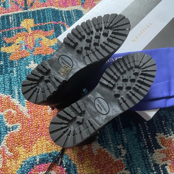 Aquazzura Runway Leather/Quilted Suede Ankle Boots - Picture 7 of 9